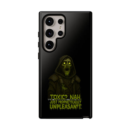 Phone Case — 'Toxic? Nah, Just Prophetically Unpleasant' Neon Grim Reaper Protective Cover