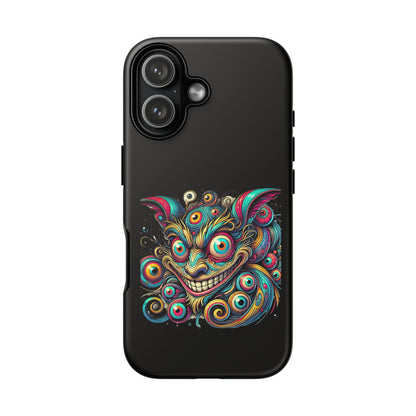 Psychedelic Mischief Phone Case — Colorful Grinning Monster Design