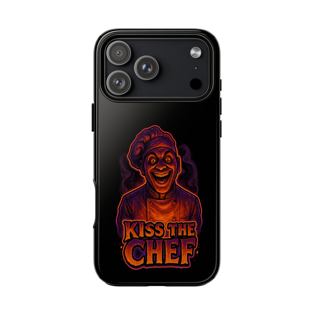 Phone Case — "Kiss the Chef" Neon Horror Chef Design