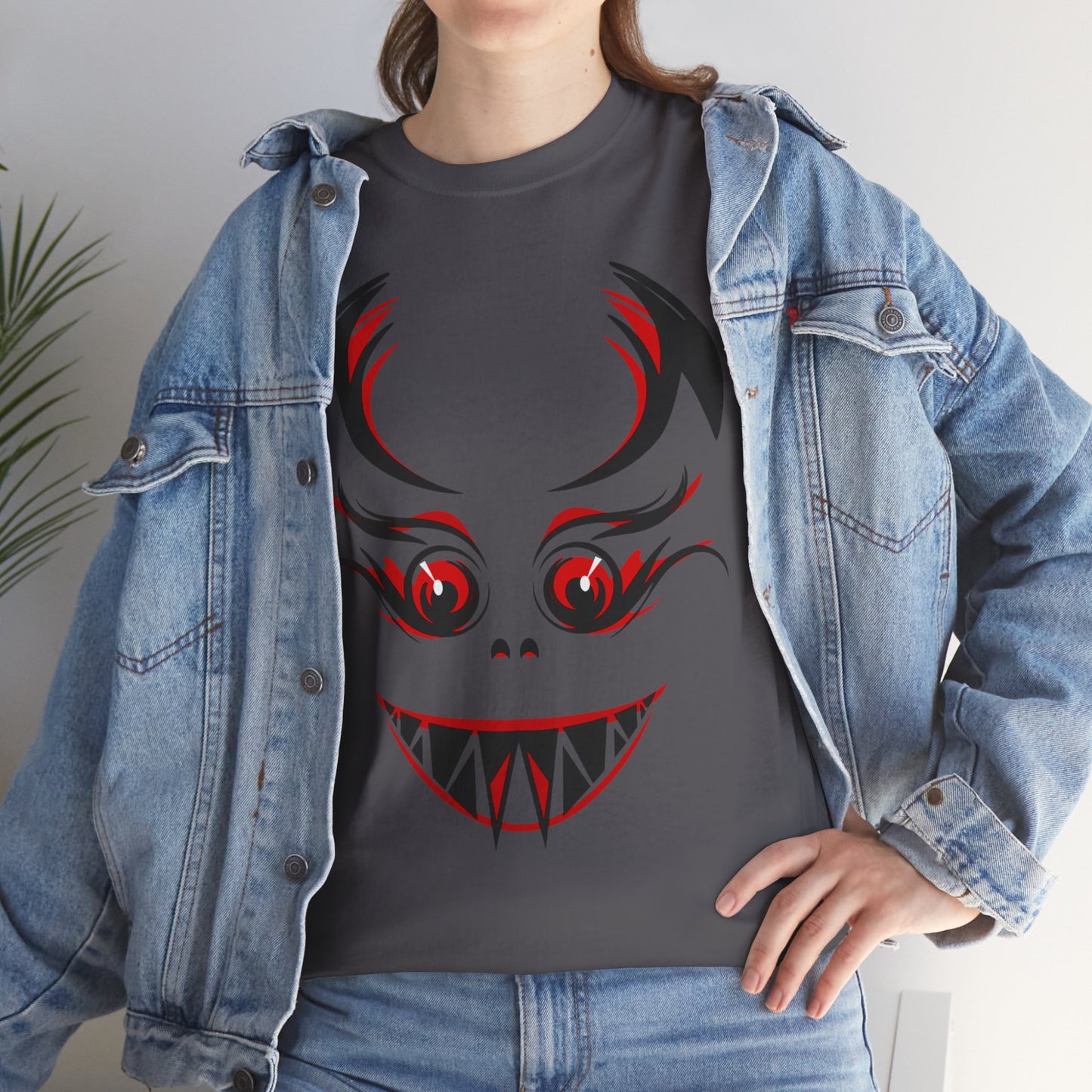Creepy Grinning Demon Face T-Shirt | Halloween Horror Tee