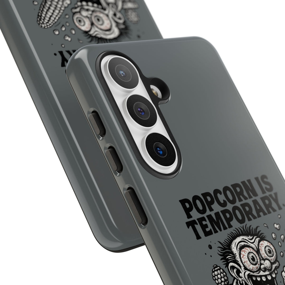 Phone Case — "Popcorn Is Temporary, Corn Is Eternal" Retro Zombie Corn Design