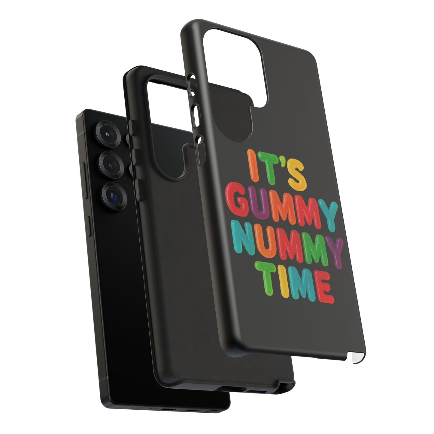 Phone Case — "It's Gummy Nummy Time" Colorful Candy Lettering Protective Case