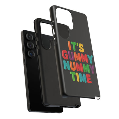 Phone Case — "It's Gummy Nummy Time" Colorful Candy Lettering Protective Case