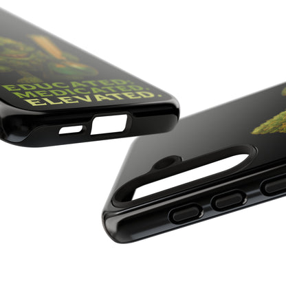 Phone Case — "Educated. Medicated. Elevated." Cute Bud Scientist Design