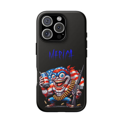 Phone Case — Patriotic 'Merica Clown with Flag, Beer & Rifle