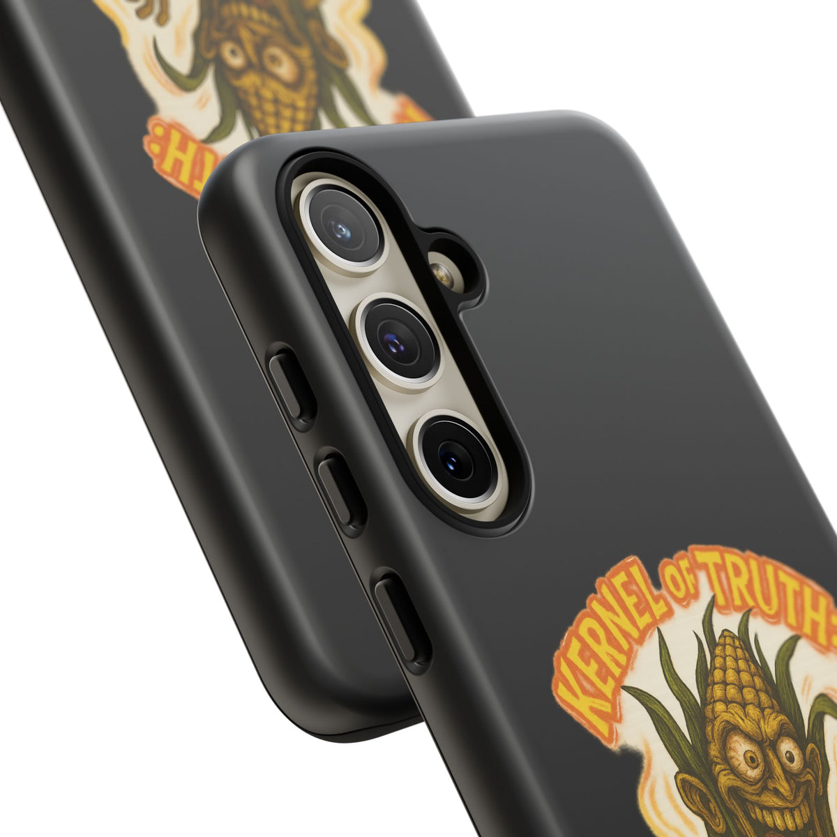Corny Horror Phone Case - “Kernel of Truth, Completely Insane” Retro Corn Monster