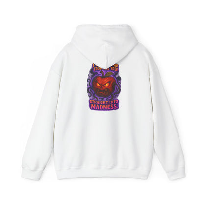 Pumpkin Demon Hoodie — "Straight Into Madness" Halloween Sweatshirt