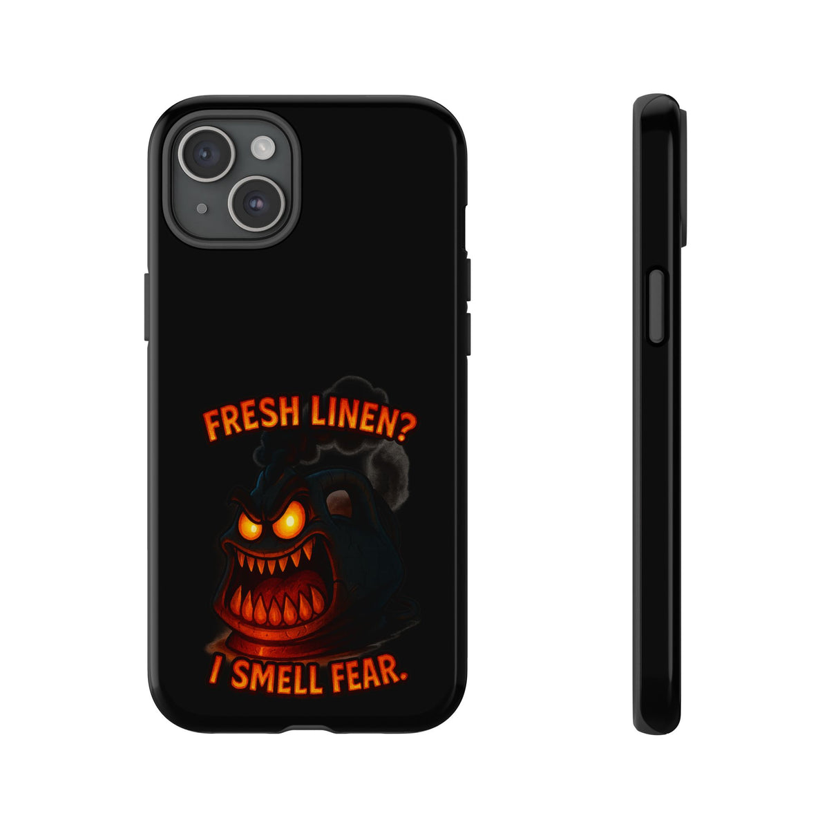 Phone Case — 'Fresh Linen? I Smell Fear.' Spooky Pumpkin Horror Protective Case