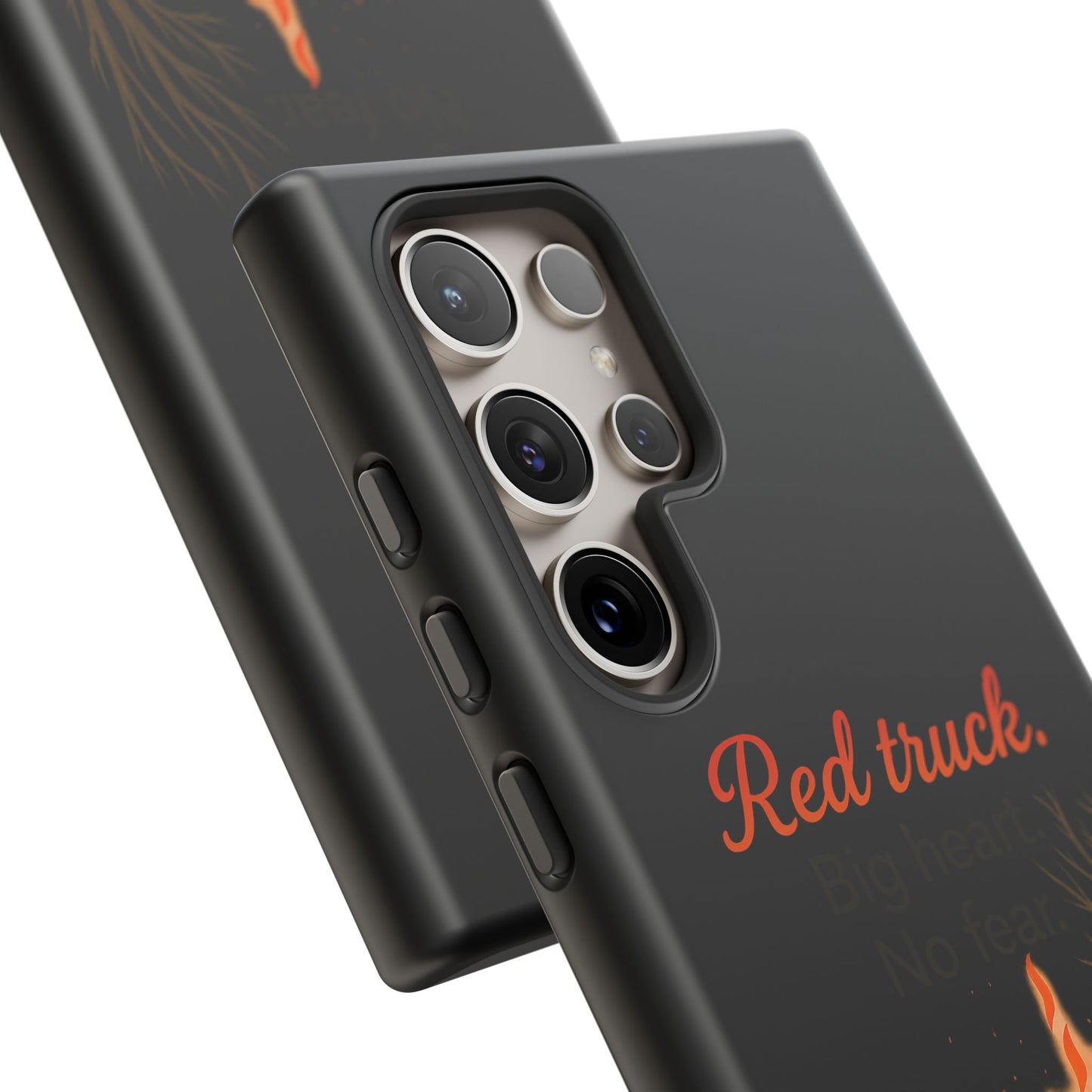 Phone Case — 'Red truck' Fire Truck Design, Vintage Firefighter Gift