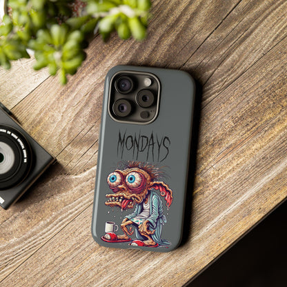 Mondays Zombie Character Phone Case – Funny Groggy Coffee Phone Cover