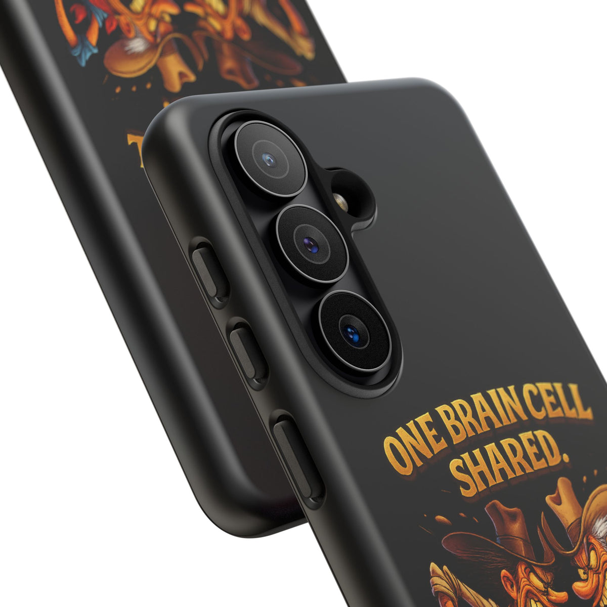 Phone Case — 'One Braincell Shared, Constantly Fighting for Custody' Funny Rivalry Cartoon