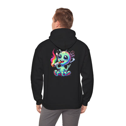 Alien Octopus Hoodie — Cute Rainbow-Smoking Space Creature Sweatshirt