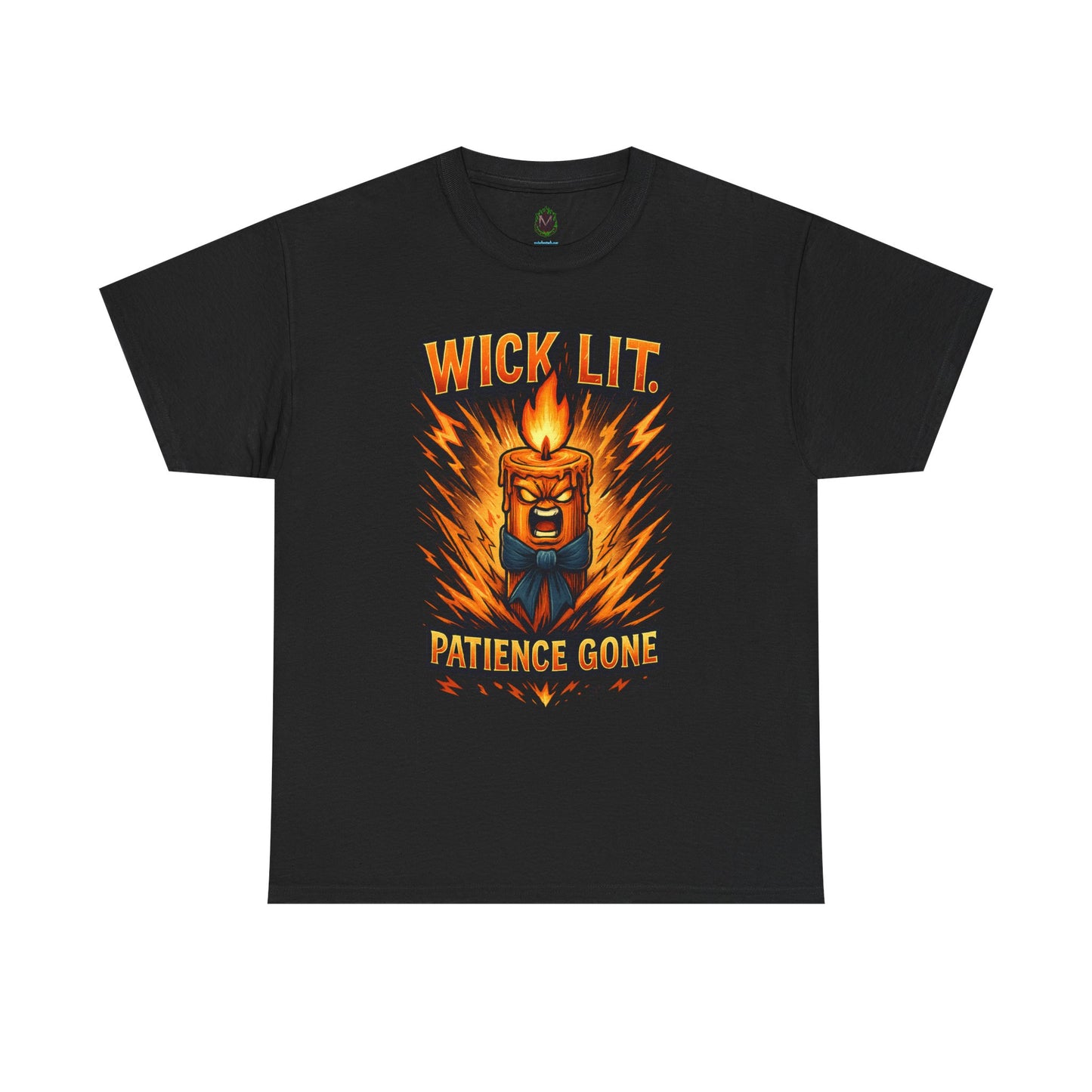 Wick Lit Candle Head, T-Shirt | Patience Gone, Flaming Candle Graphic