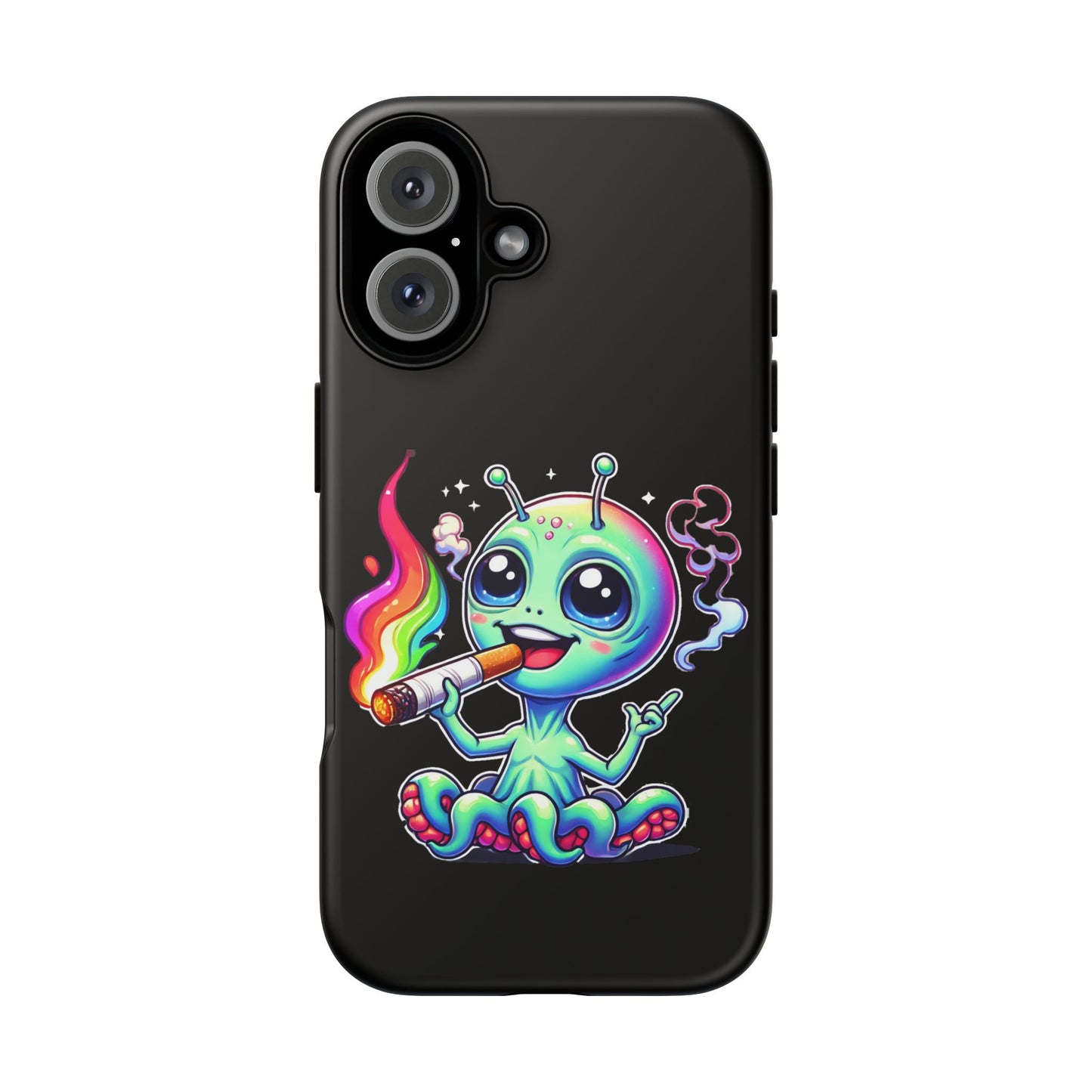 Alien Smoking Rainbow Joint Phone Case — Cute Psychedelic Cannabis iPhone Cover