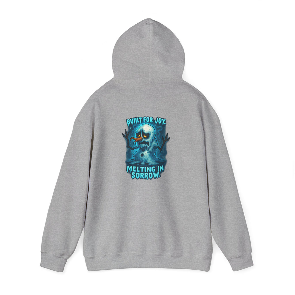 Melting in Sorrow Hoodie — Blue Melting Skull Graphic Pullover