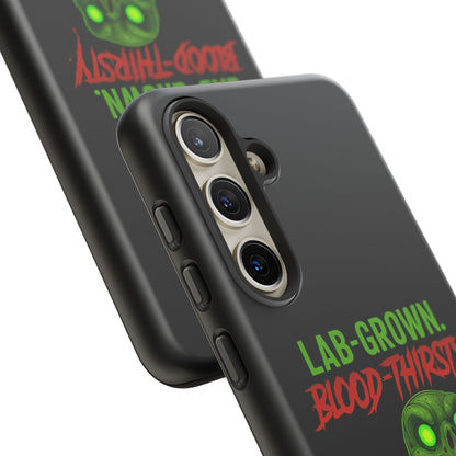 Phone Case — “Lab-Grown. Blood-Thirsty!” Green Monster Horror Design