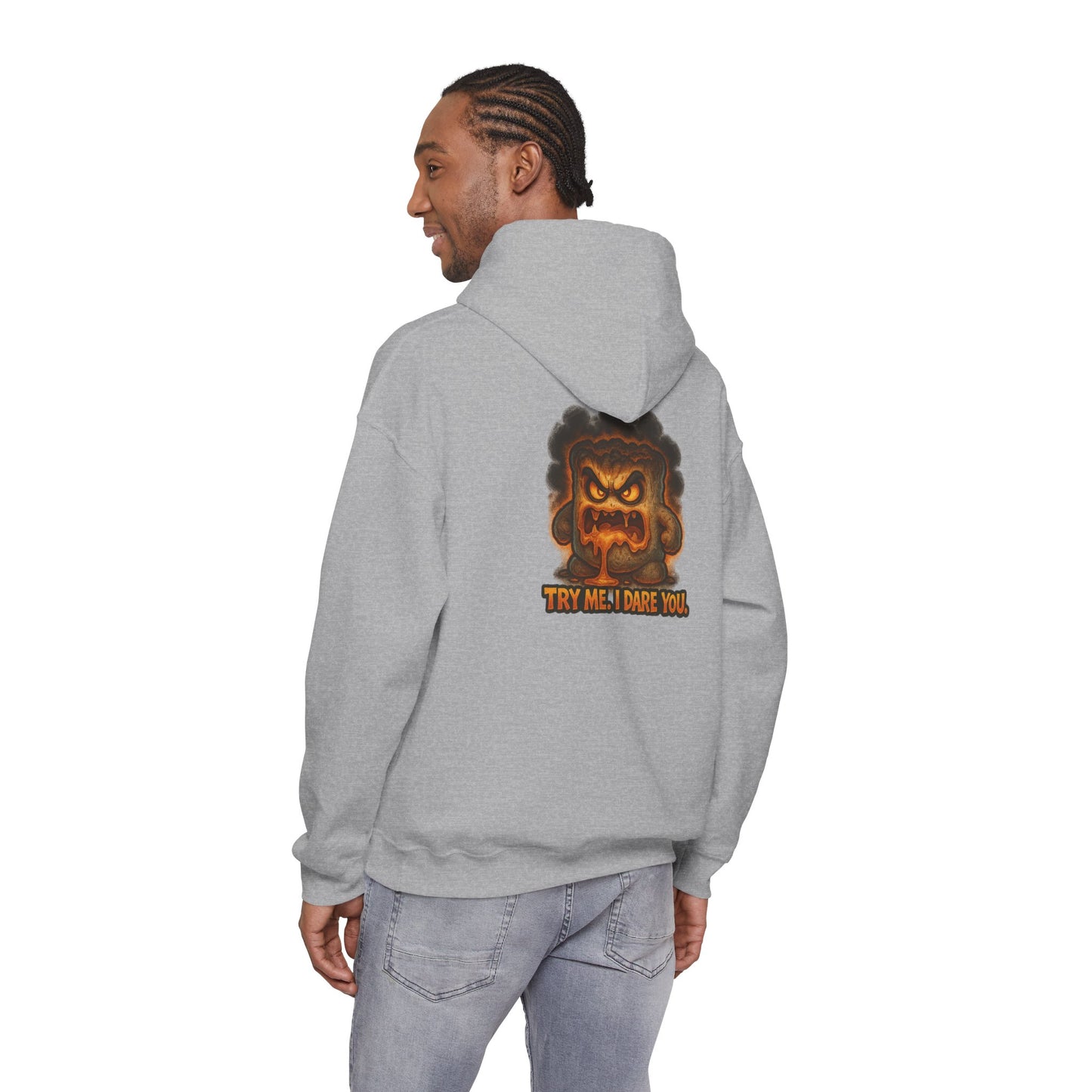 Angry Marshmallow Hoodie - "Try Me I Dare You" Graphic Hooded Sweatshirt
