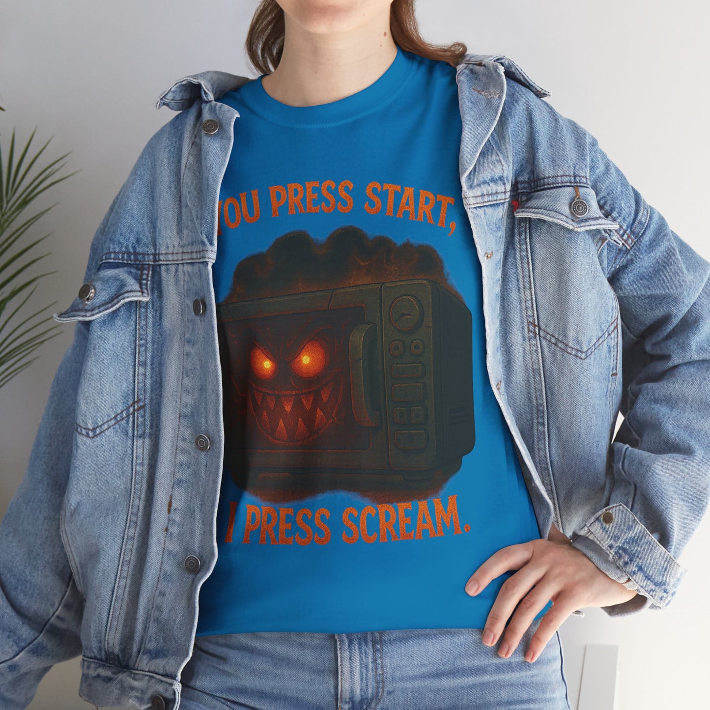 You Press Start I Press Scream tee | Retro Horror Game Controller