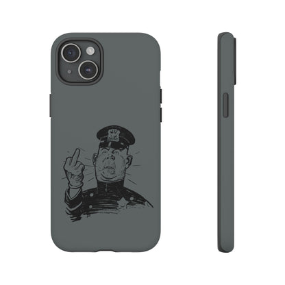 Vintage Cop Middle Finger Phone Case — Edgy Retro iPhone Protective Cover