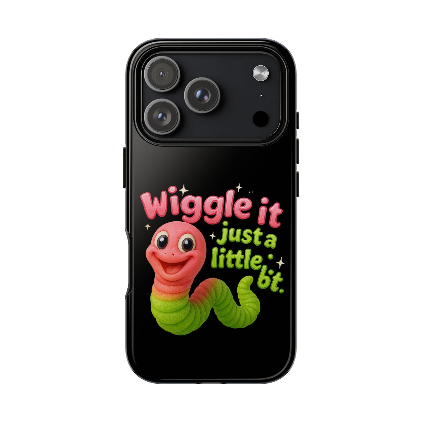 Wiggle It Worm Phone Case — Cute Pink & Green Cartoon iPhone Cover
