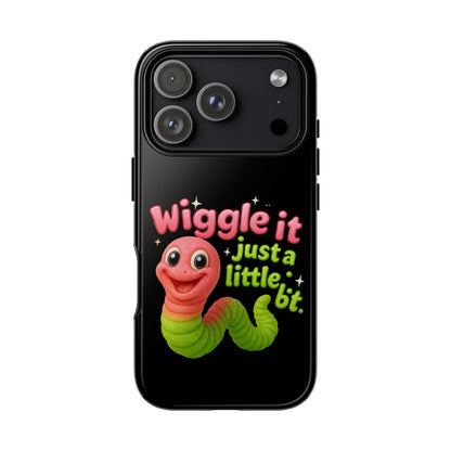 Wiggle It Worm Phone Case — Cute Pink & Green Cartoon iPhone Cover
