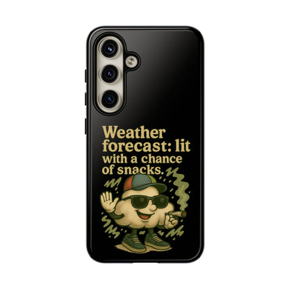 Phone Case — "Weather Forecast: Lit with a Chance of Snacks" Retro Graphic
