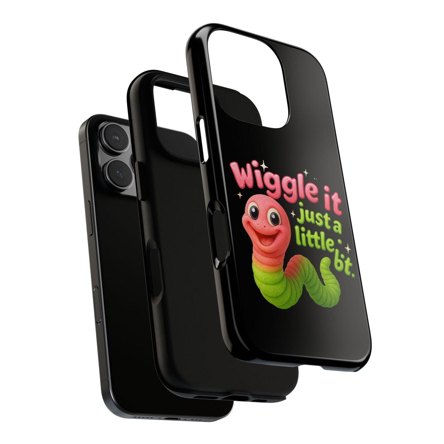Wiggle It Worm Phone Case — Cute Pink & Green Cartoon iPhone Cover