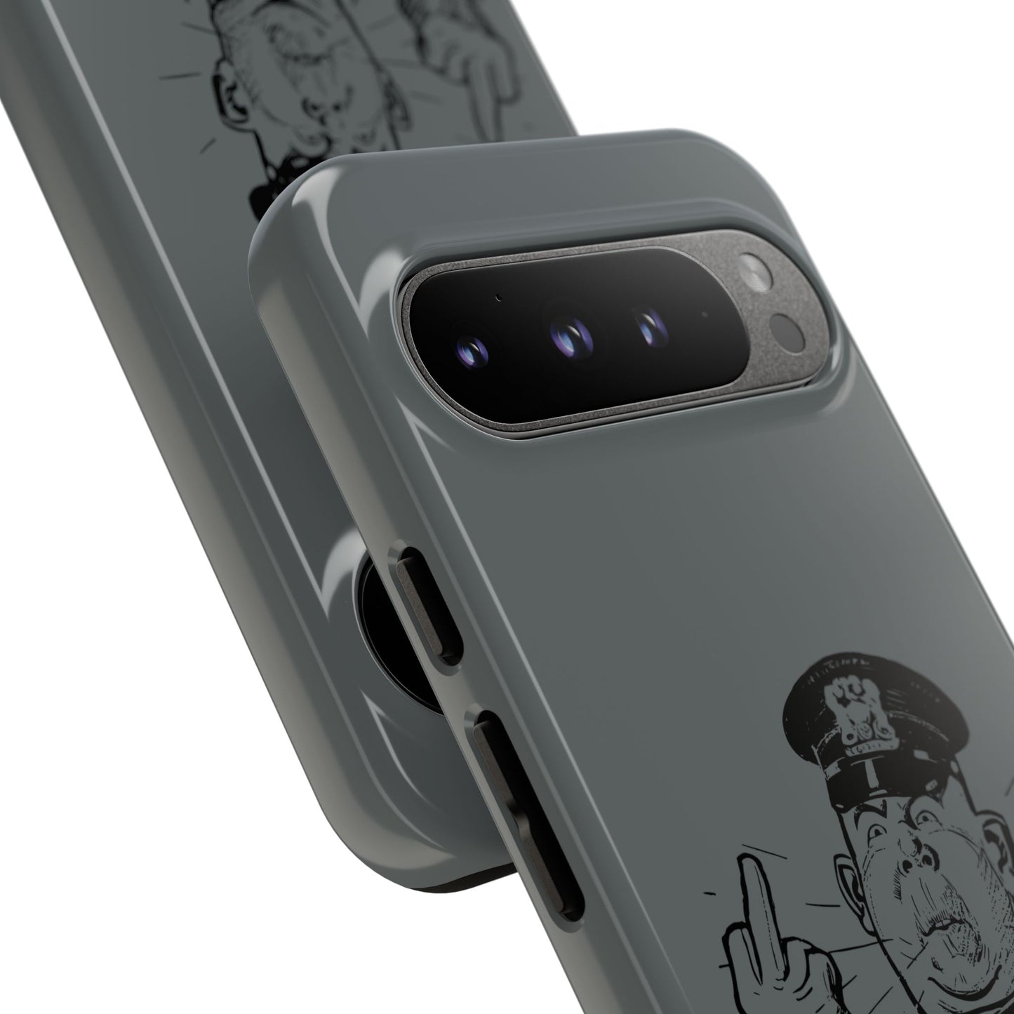 Vintage Cop Middle Finger Phone Case — Edgy Retro iPhone Protective Cover