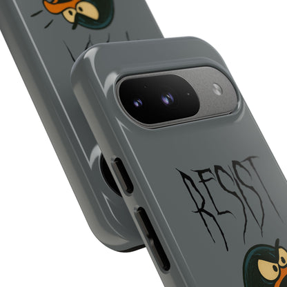 Resist Angry Penguin Phone Case — Protective iPhone Case with Bold Cartoon Design