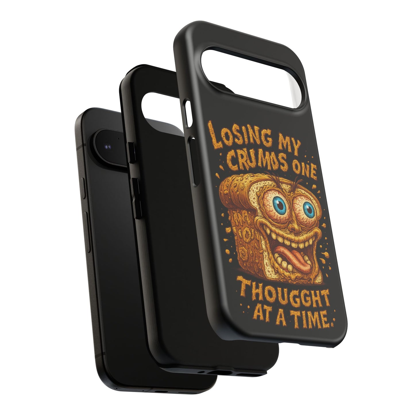 Phone Case — "Losing My Crumbs One Thought at a Time" Funny Retro Bread Illustration