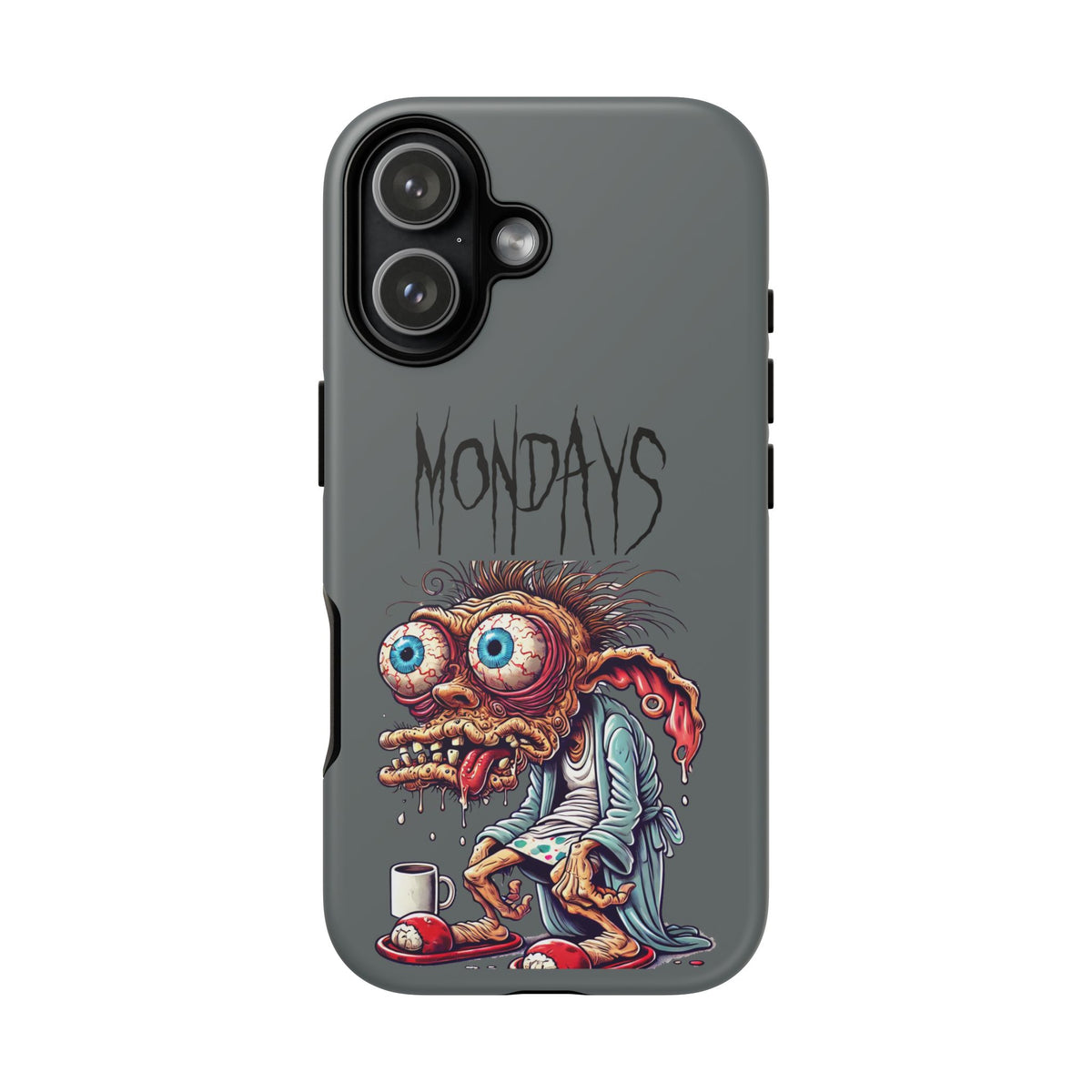 Mondays Zombie Character Phone Case – Funny Groggy Coffee Phone Cover