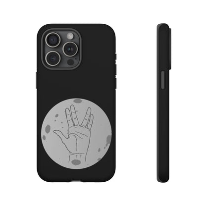 Spock Live Long Phone Case — Vulcan Salute Moon Graphic