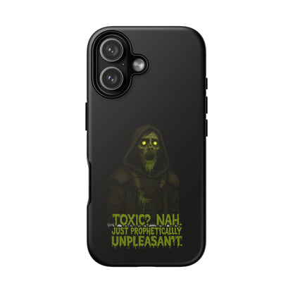 Phone Case — 'Toxic? Nah, Just Prophetically Unpleasant' Neon Grim Reaper Protective Cover