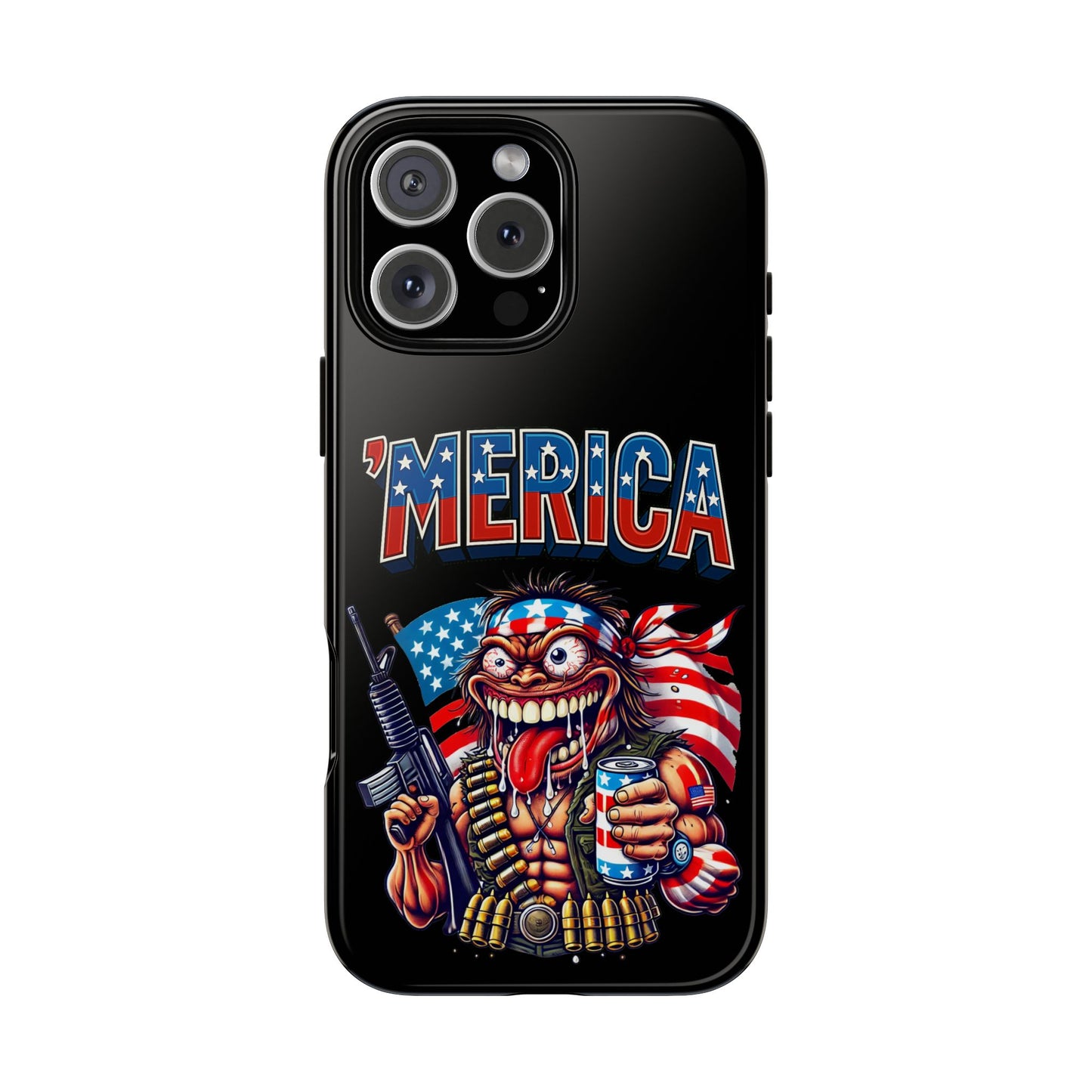 'MERICA Patriotic Phone Case — American Flag Madman Design