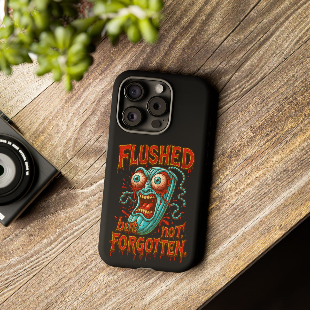 Phone Case — "Flushed But Not Forgotten" Horror Graphic iPhone Cover