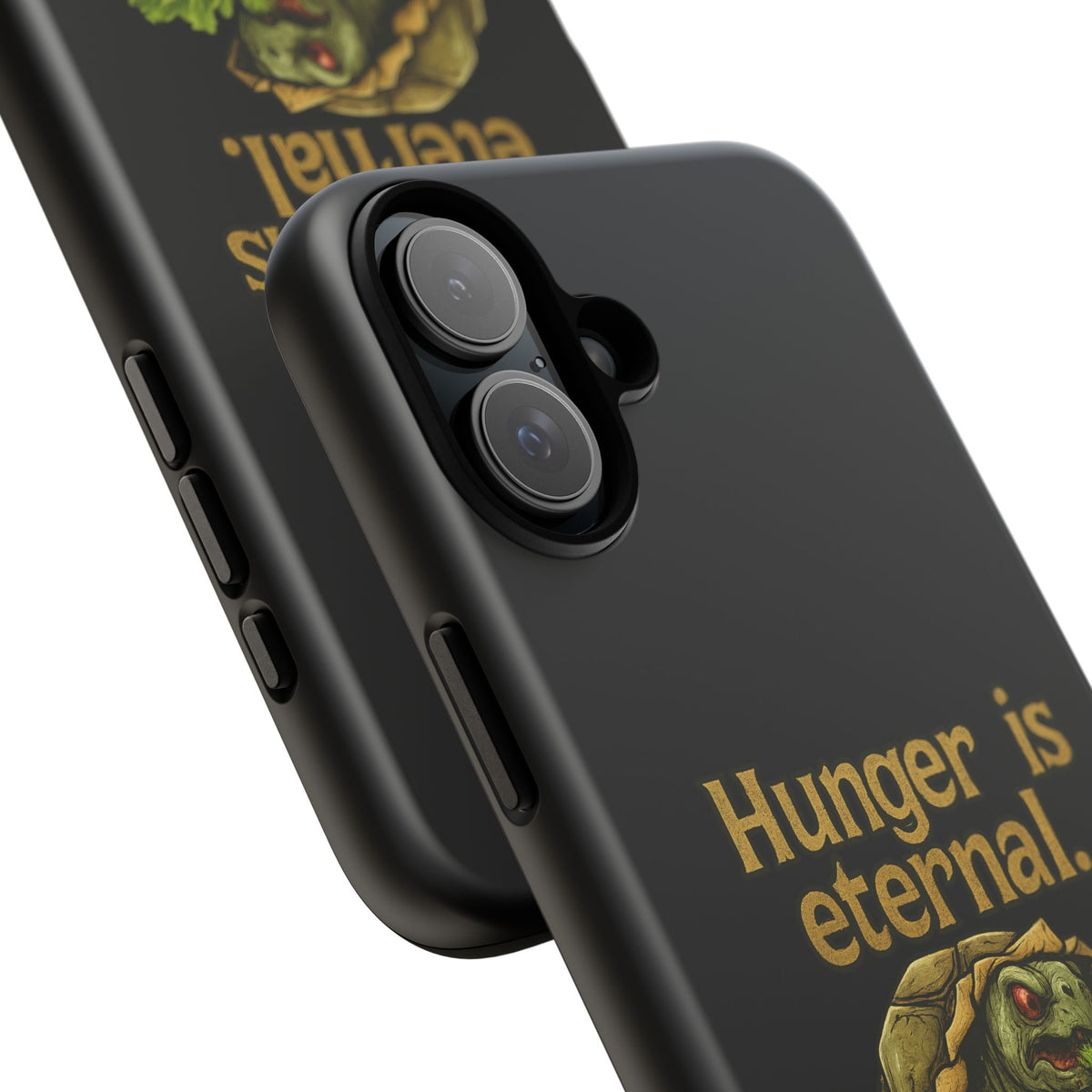 Phone Case — 'Hunger Is Eternal, Your Fingers Are Optional' Turtle Snack Graphic