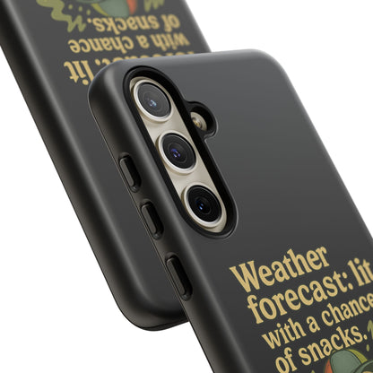 Phone Case — "Weather Forecast: Lit with a Chance of Snacks" Retro Graphic