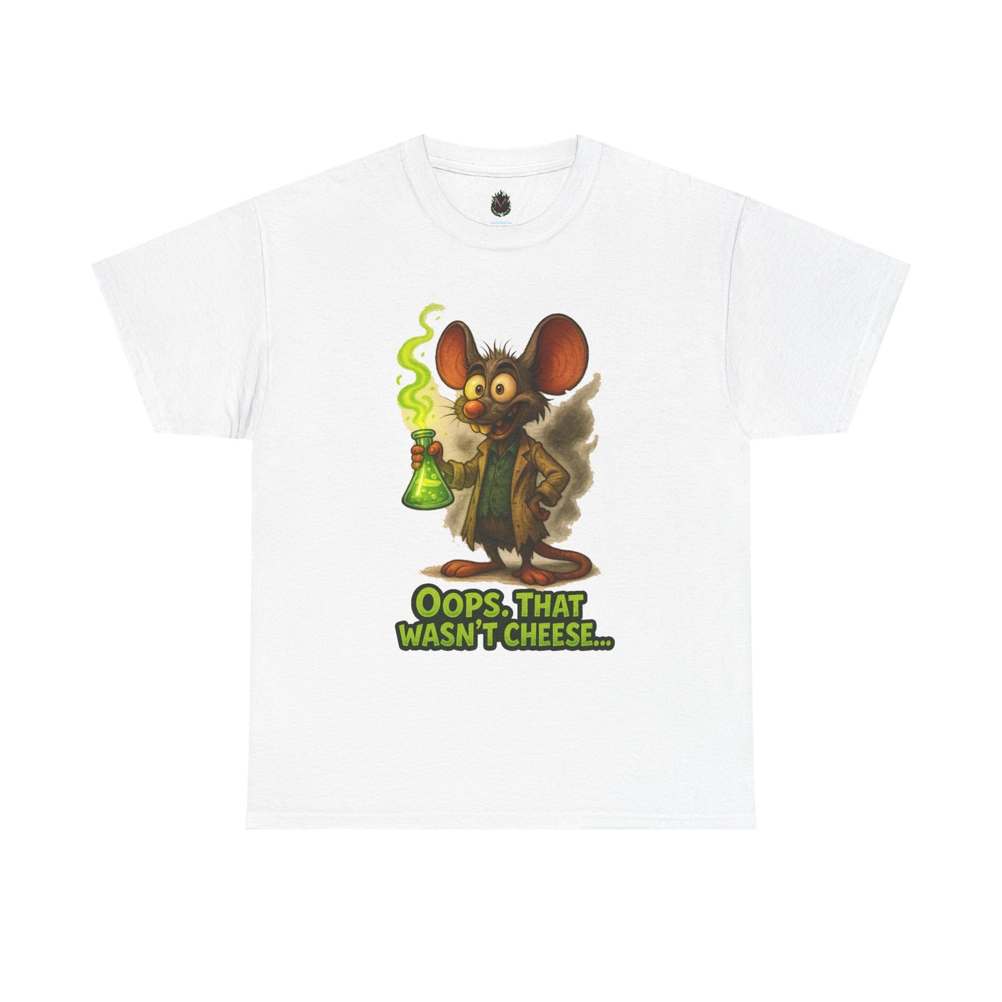 Oops That Wasn't Cheese mouse scientist T-Shirt | funny lab rat design