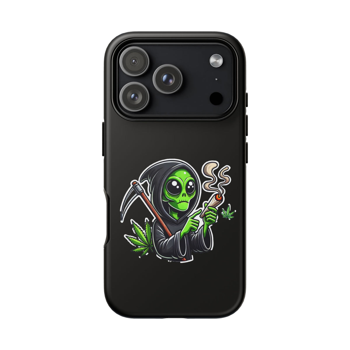 Reaper Alien Phone Case – Cute Grim Reaper Smoking Weed iPhone Case