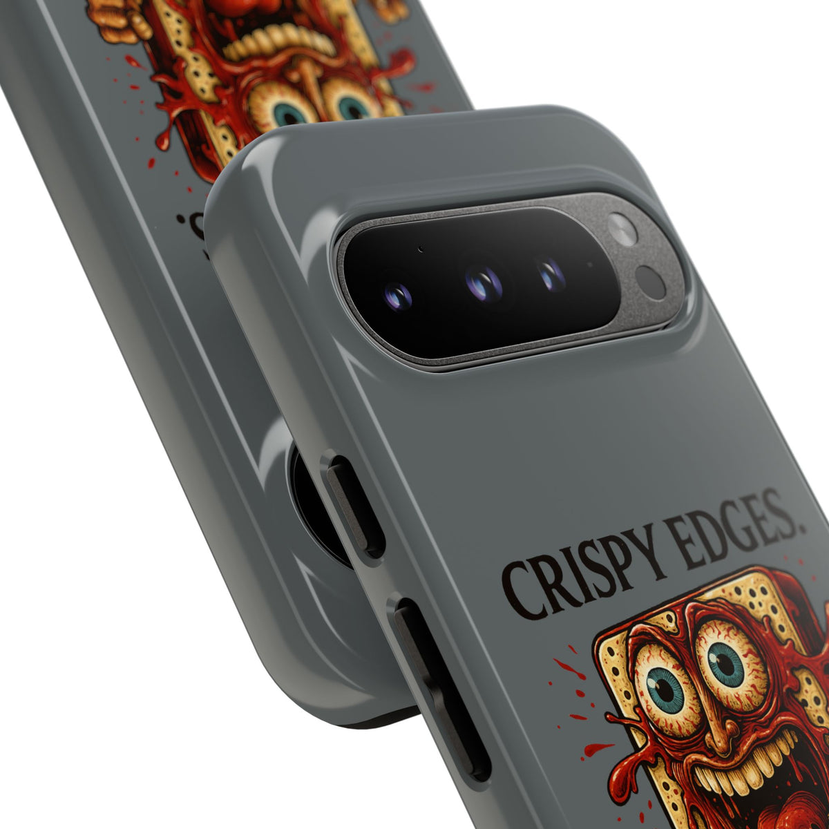 Phone Case — "Crispy Edges. Murder Center." Horror Toast Graphic