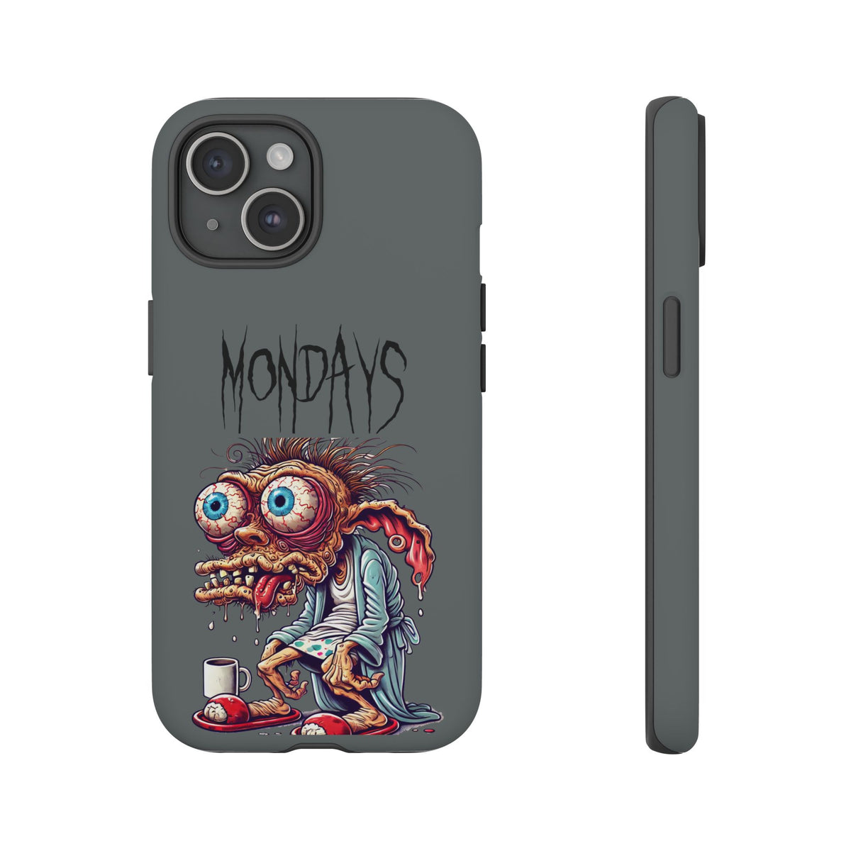 Mondays Zombie Character Phone Case – Funny Groggy Coffee Phone Cover