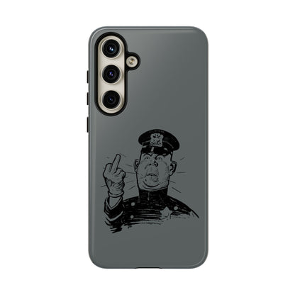 Vintage Cop Middle Finger Phone Case — Edgy Retro iPhone Protective Cover