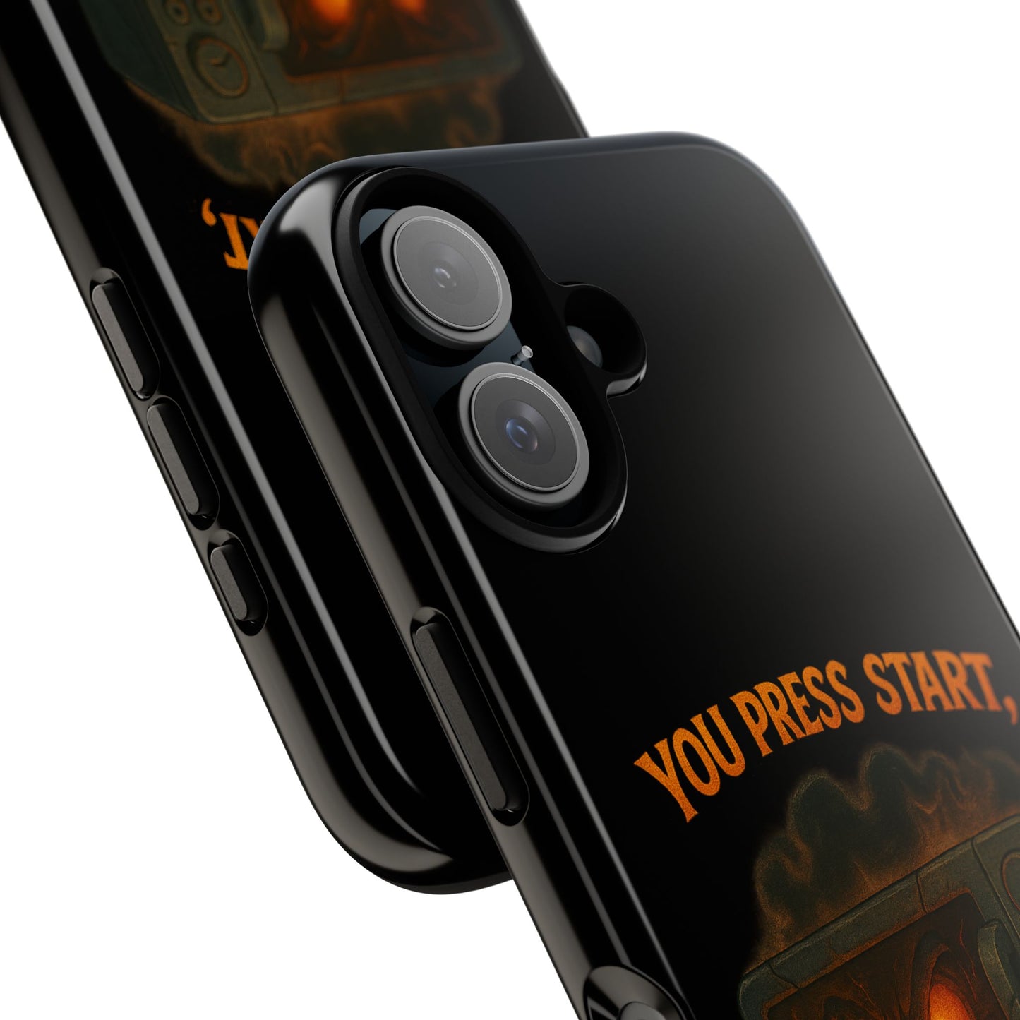 Phone Case — "You Press Start, I Press Scream" Spooky Retro Game Controller Design