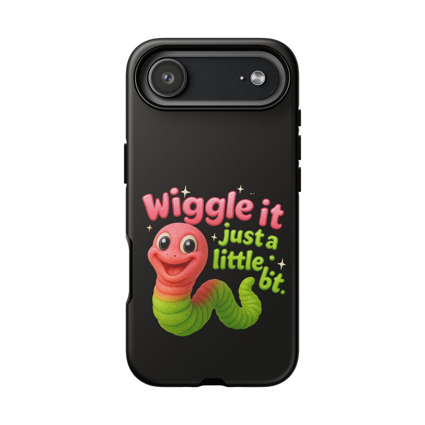 Wiggle It Worm Phone Case — Cute Pink & Green Cartoon iPhone Cover