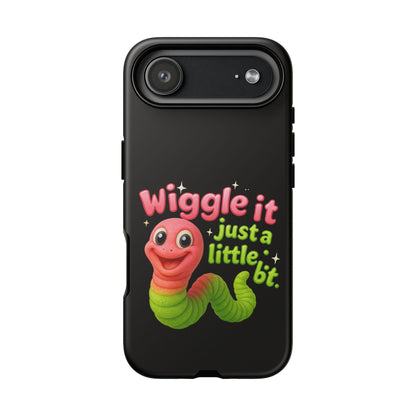 Wiggle It Worm Phone Case — Cute Pink & Green Cartoon iPhone Cover