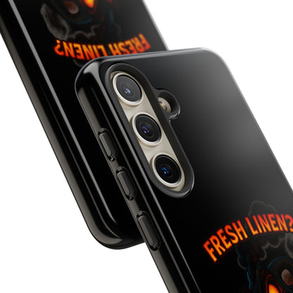 Phone Case — 'Fresh Linen? I Smell Fear.' Spooky Pumpkin Horror Protective Case