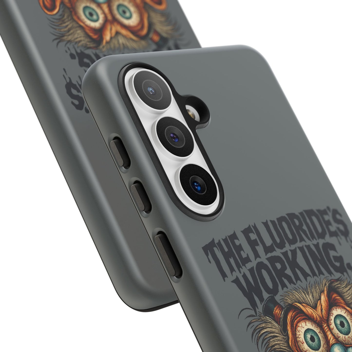 Phone Case — Retro Horror Graphic “The Fluoride’s Working” Shock Art