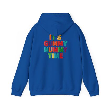 Gummy Nummy Time Hoodie — Colorful Retro Candy Phrase Pullover