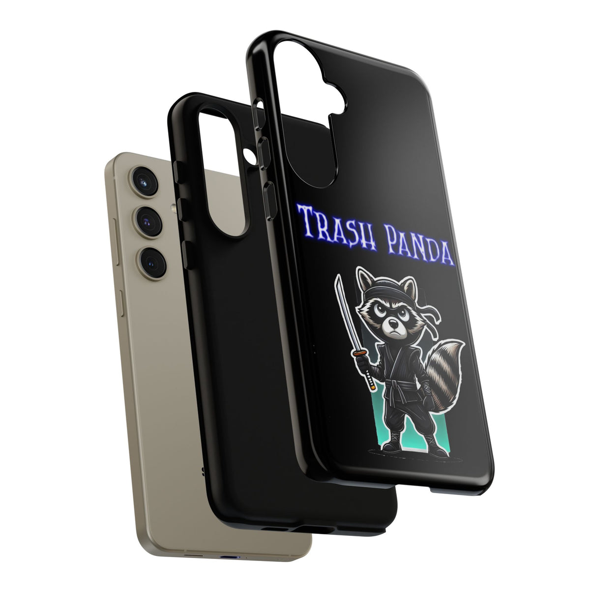Trash Panda Ninja Phone Case — Cute Raccoon Warrior Protective Case