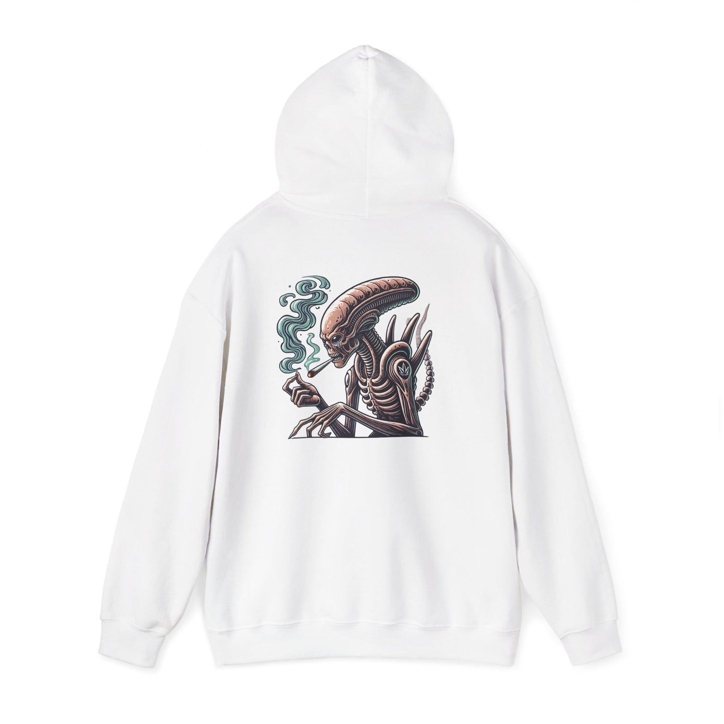 Alien Smoking Graphic Hoodie — Sci‑Fi Xenomorph Streetwear Pullover